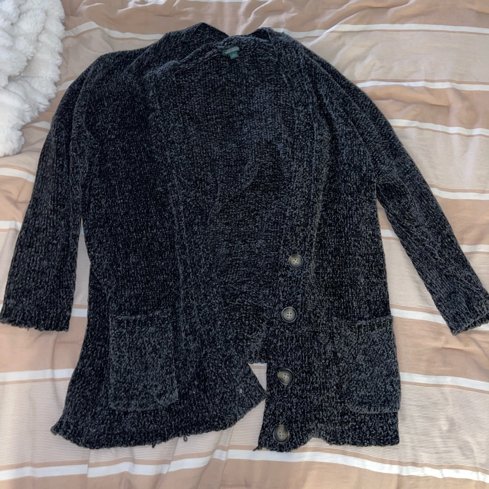 soft grey cardigan